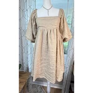 Sweet Lemon Dress Womens Small A-Line Trapeze Puff Sleeve Renaissance Whimsical